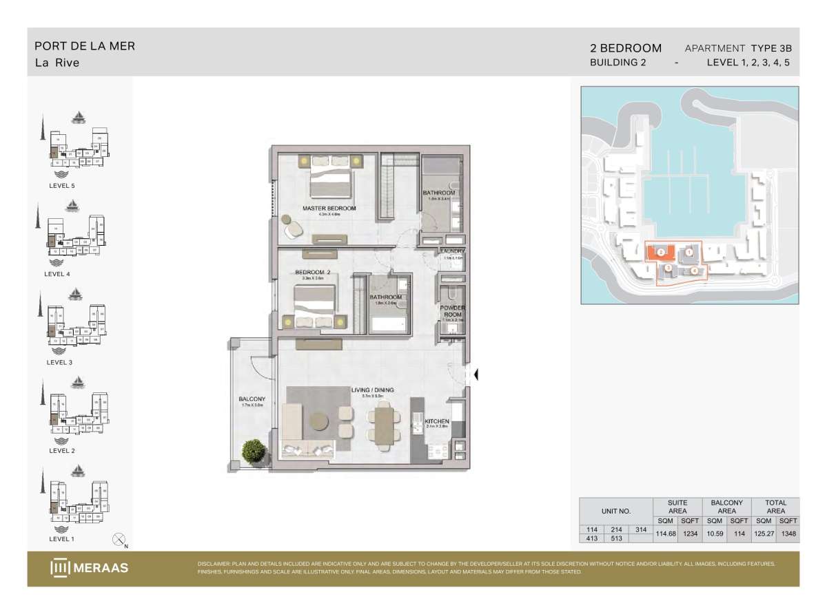 Type 3B - Unit 114,214,314,413,513
